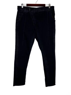 R13 Jeans Cross X-Over Black Mid Rise Skinny Jeans